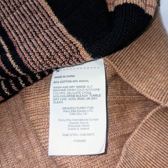 PERRY ELLIS Men's Textured Vertical Stripe Crewneck Sweater. Size XLT - Picture 6 of 6